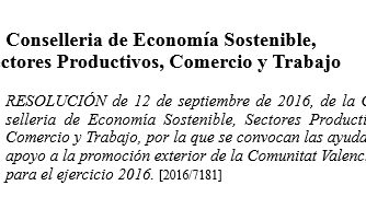 Ayudas a pymes que participaron como expositores de ferias y eventos en 2016